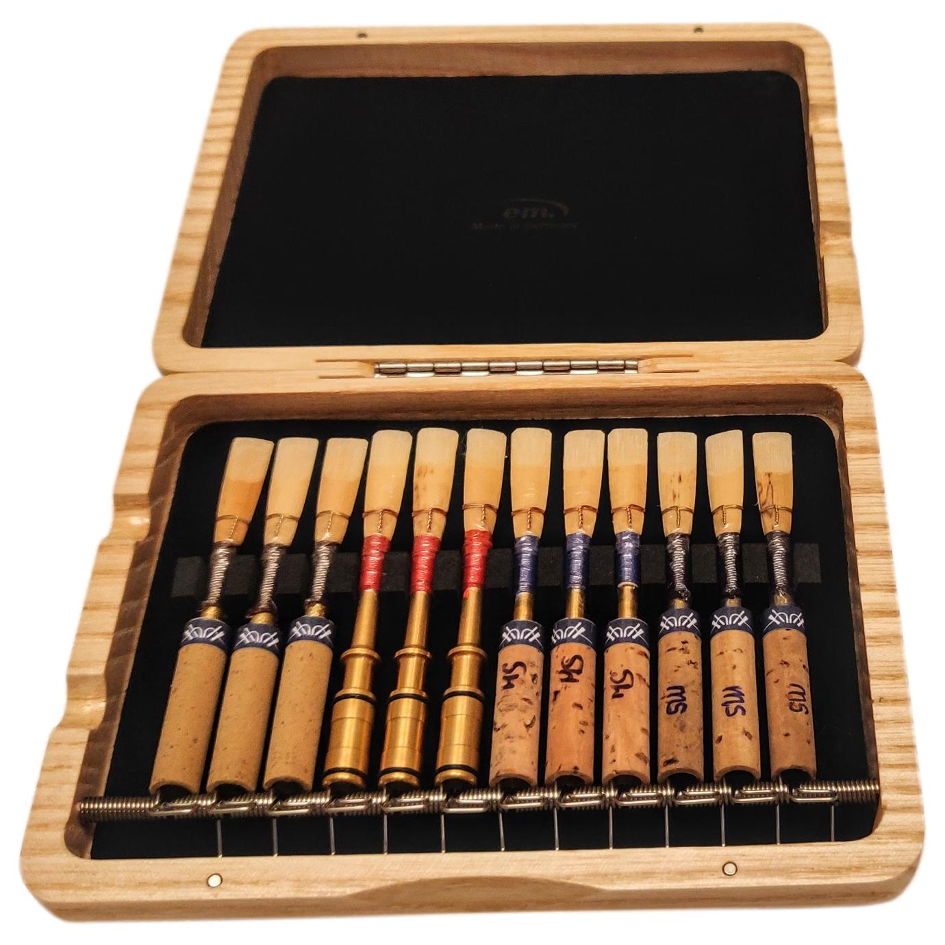 Natural Wood Oboe Reed Case (for 12 reeds with springs) — Crook and Staple